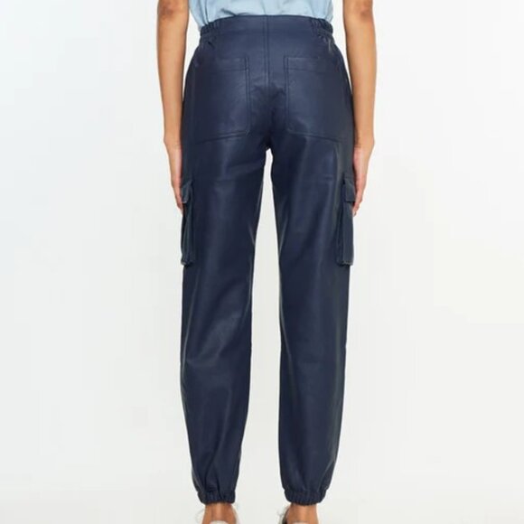 Kancan Nelly High Rise Faux Leather Cargo Joggers - Picture 7 of 10